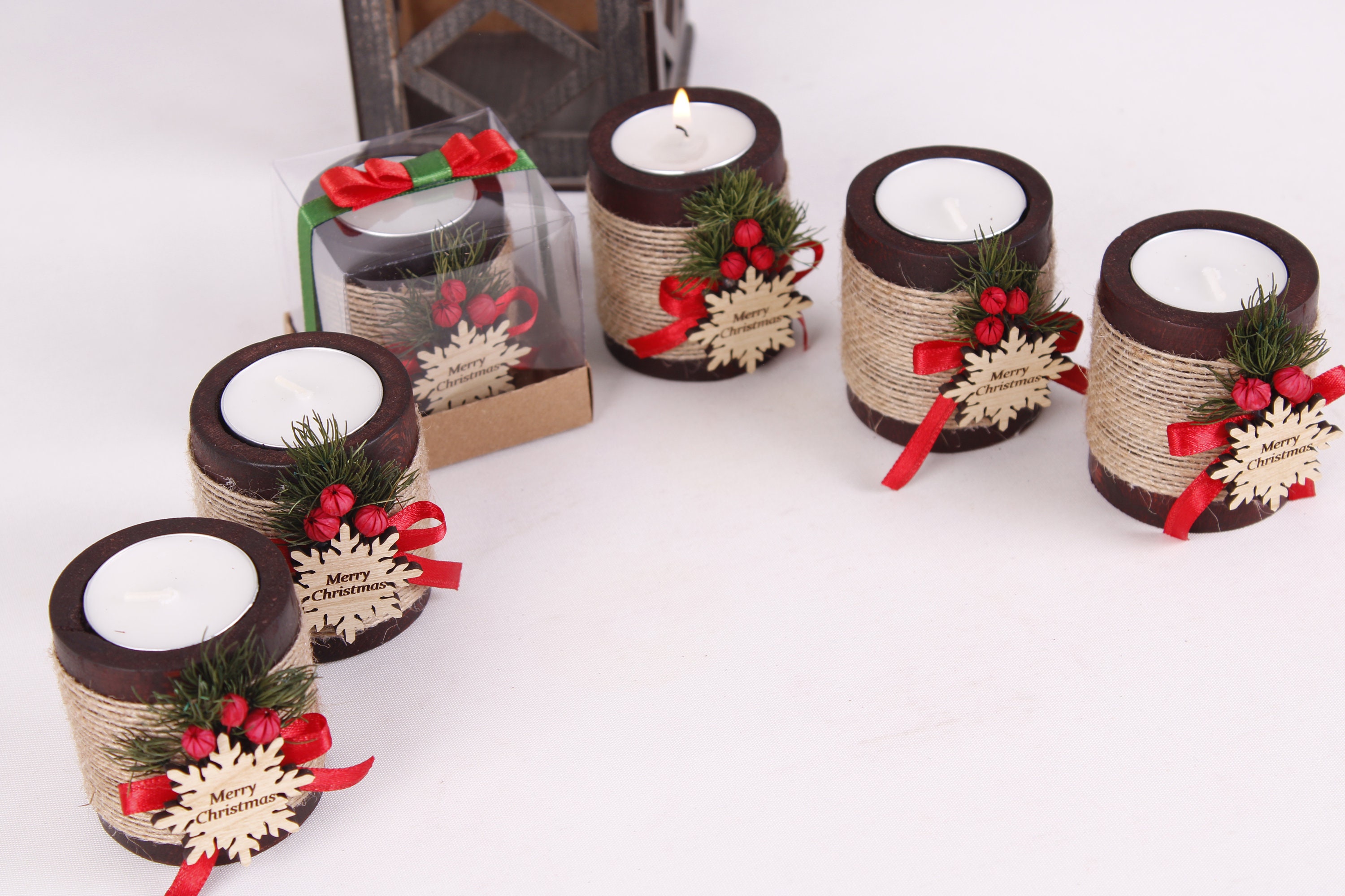 Christmas Personalized Candle Favor Christmas Wooden Candle Etsy UK