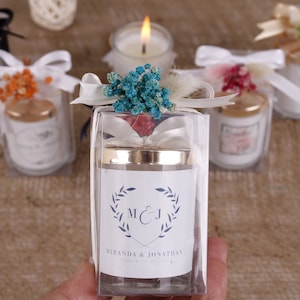 Candele per matrimoni personalizzate, bomboniere fatte a mano per gli ospiti, mini candele all&#39;ingrosso, eleganti candele in vetro, candele per addio al nubilato