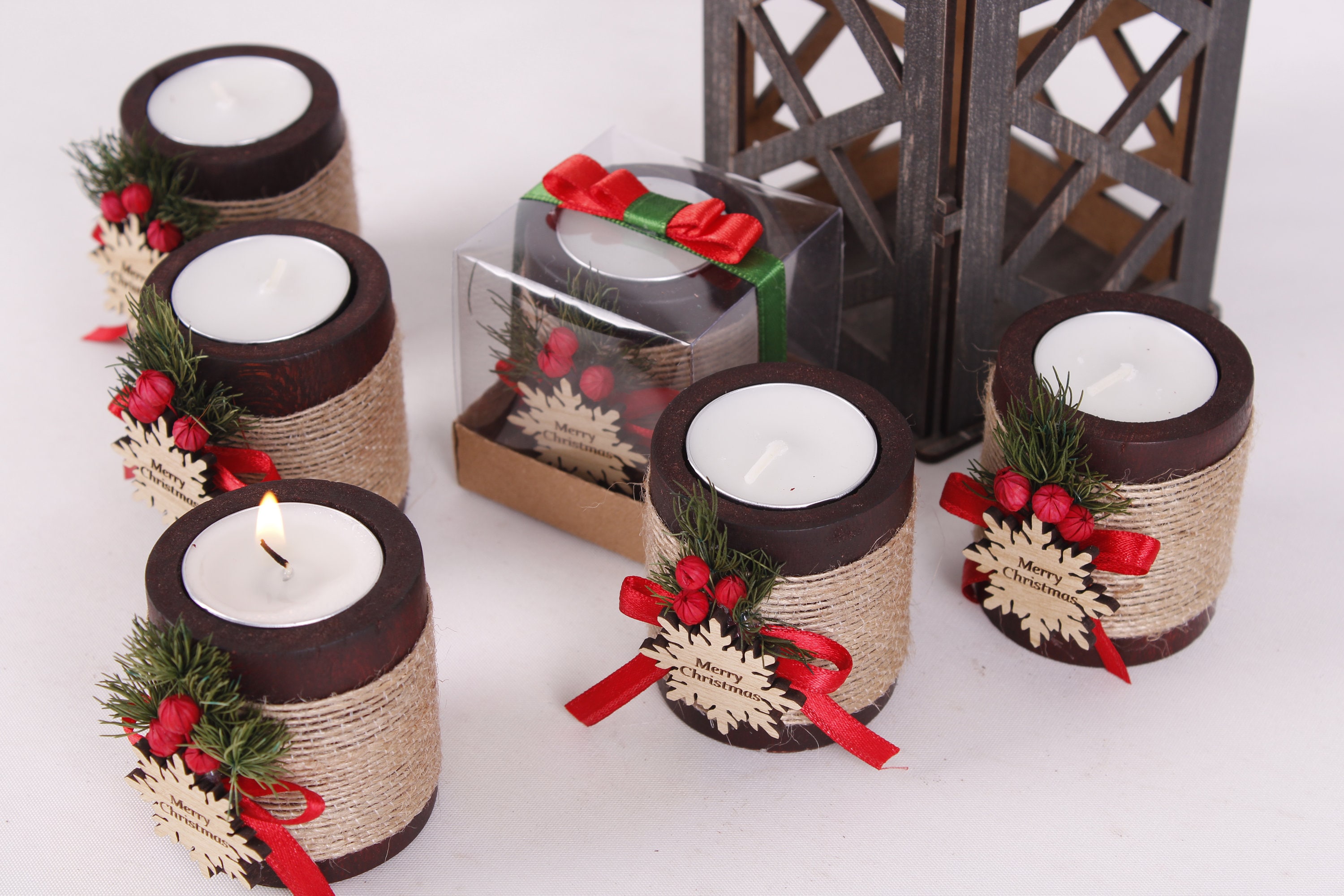 Christmas Personalized Candle Favor Christmas Wooden Candle Etsy UK