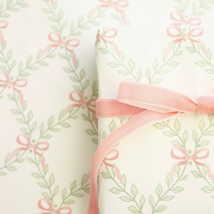 baby pink bows pretty girly gift wrapping paper valentines day gift for her pretty pink paper birthday gift preppy