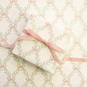 baby pink bows pretty girly gift wrapping paper valentines day gift for her pretty pink paper birthday gift preppy