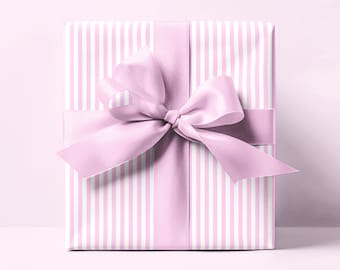 Pink Pinstripe Wrapping Paper: Girly Gift Wrap | Maddenly Paperie