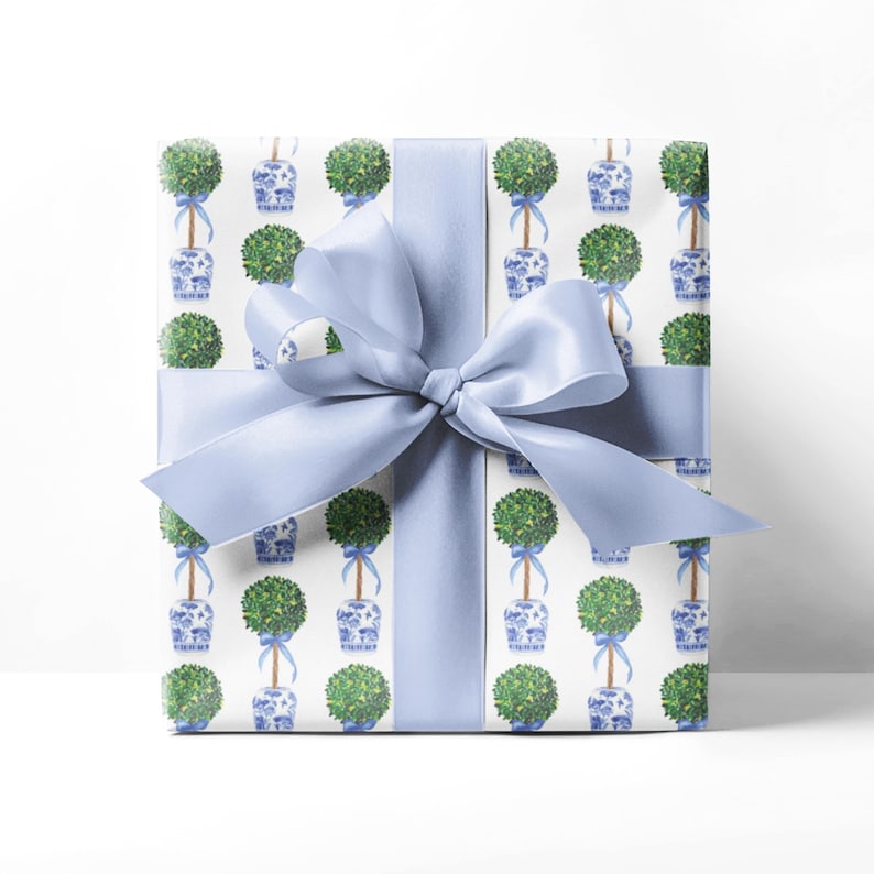 cute wrapping paper chinoiserie topiary paper roll gifts for her birthday present