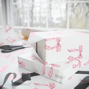 pink bow wrapping paper pretty gift wrap