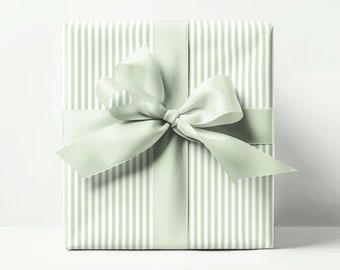 Spring Green Pinstripe Wrapping Paper - Maddenly Paperie