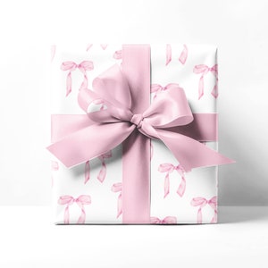 pink bow wrapping paper pretty gift wrap