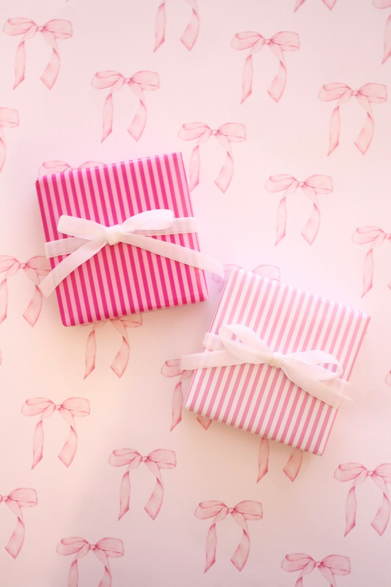 pink bow wrapping paper pretty gift wrap