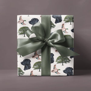 Tis the (Duck) Season! Wrapping Paper, Black lab hunting dog gift wrap | Maddenly Paperie