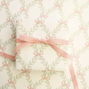 baby pink bows pretty girly gift wrapping paper valentines day gift for her pretty pink paper birthday gift preppy