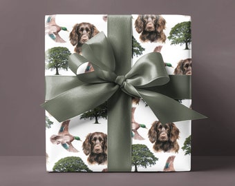Boykin Spaniel Wrapping Paper | Duck Hunting Gift Wrap | Maddenly Paperie