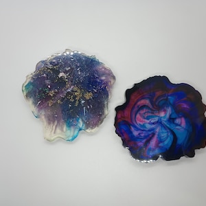 Coaster Single, Geode - fuschia purple swirl