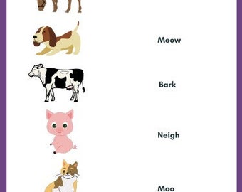 1 Printable Match the Animal Sound Worksheet for Pre - Etsy 1 Printable Match the Animal Sound Worksheet for Pre - Etsy