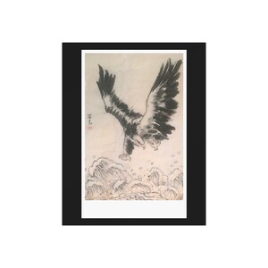 Satin Art Poster, Asian art poster, Asian poster, Japanese art poster, Chinese art poster, Eagle poster, Asian eagle poster