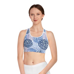 Sports Bra, Yoga Bra, Floral Sports Bra, Printed Sports Bra, Bra, Gift for her, Christmas gift for her, Patterned Sports Bra, Athletic bra