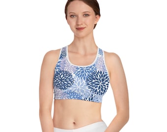 Sport Bh, Yoga Bh, Bloemen Sport Bh, Bedrukte Sport Bh, Bh, Cadeau voor haar, Kerstcadeau voor haar, Patroon Sport BH, Atletische bh