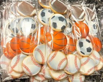 Sports ball Mini cookies- baseball- football- soccer- basketball