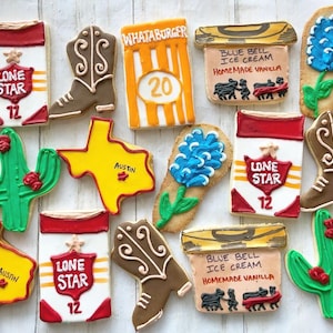 Texas themed cookies