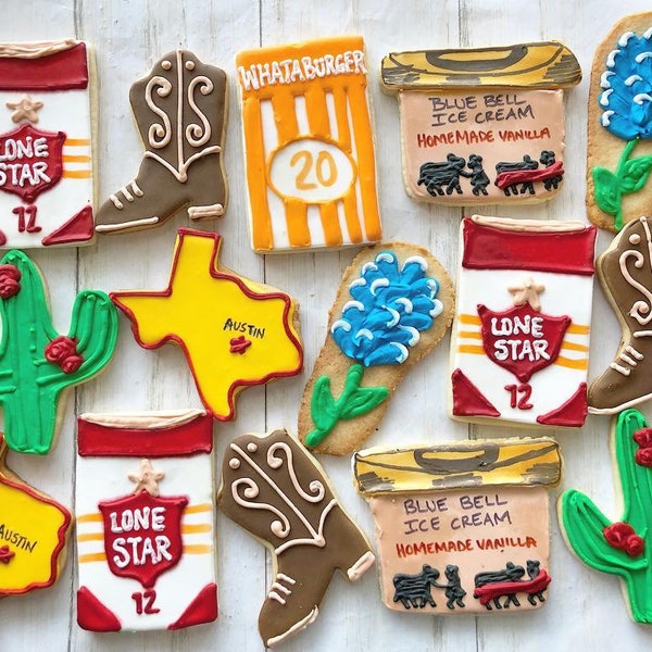 Texas themed cookies