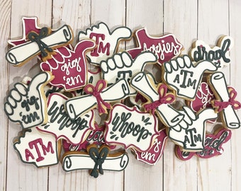 Texas A&M graduation cookies