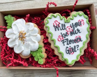 Flower girl proposal cookies