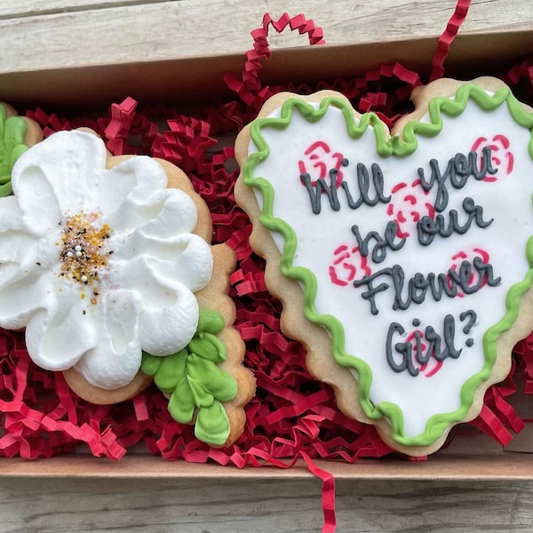 Flower girl proposal cookies