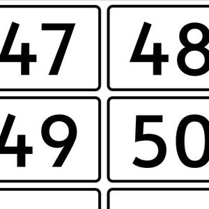 Number Flashcards 0-50 Printable
