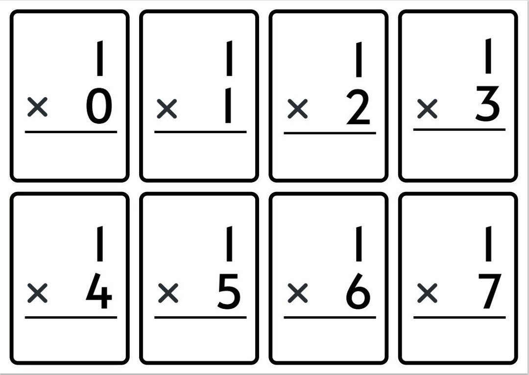 Multiplication Facts Printable Flashcards - Etsy