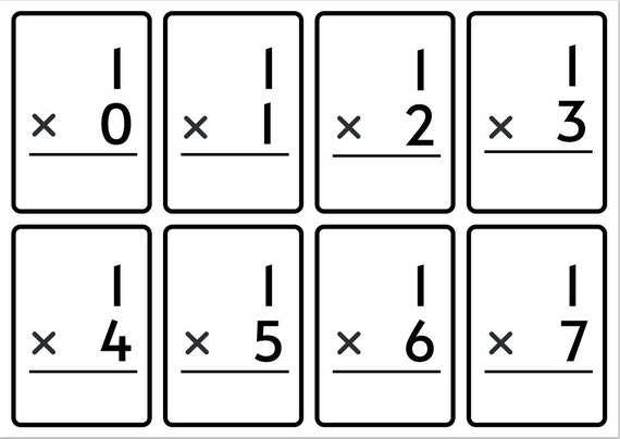 Multiplication Facts Printable Flashcards | Etsy