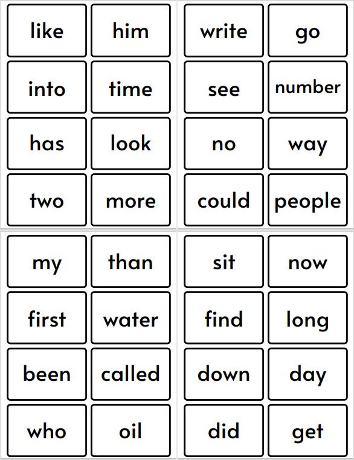 First 100 Fry Sight Words Printable Flashcards - Etsy