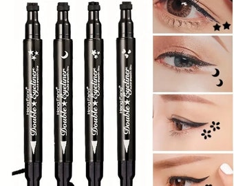 4×Eyeliner Stamp Pen Double-headed Waterproof Smudge Proof Eye Makeup Star Pen Makeup Dotting Liquid Eyeliner Tattoo Stamp