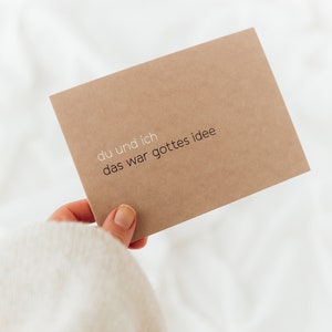 Du und Ich - das war Gottes Idee - Hochwertige Schilfpapier Karte für Freunde, Partner und Mehr