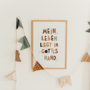 Christliches Kinderzimmerposter - Mein Leben liegt in Gottes Hand