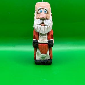 Hand Carved Wooden Santa Claus Christmas Ornament