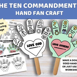 Tio budorden Handpyssel med fans: Moses Exodus 20 Bibelaktivitet (PDF)