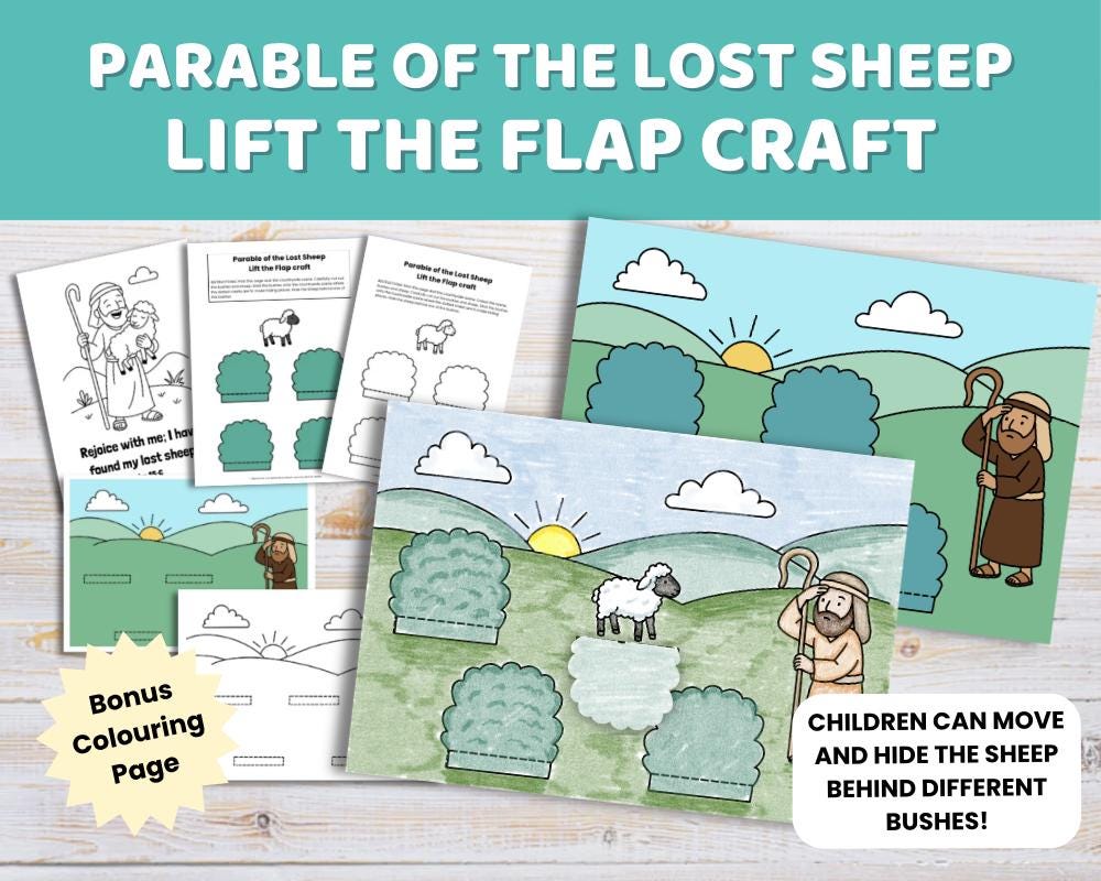 Lost Sheep Lift the Flap Craft: Hide Seek Bible Activity, Sunday…