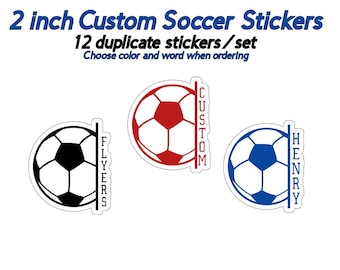 Personalized Soccer Stickers: Team Name, Equipment Labels (Set of 12)