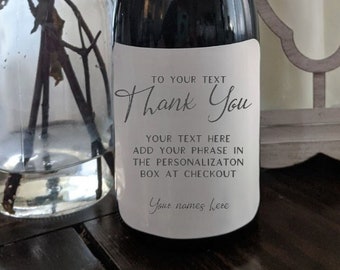 Thank you Personalized WIne Label, Thank You Custom Candle Label,  Champagne Thank You Bottle Label, Beer Bottle Label, Thank You Sticker