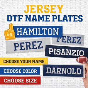Ready to Press Jersey Name Plate: Hex Code/Team Color Match Available image 3