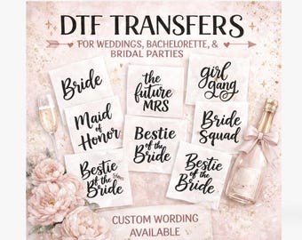 Ready to Press Bachelorette Party DTF Iron-On Decals: Bridal Party Gifts, Hex Code Wedding Transfers