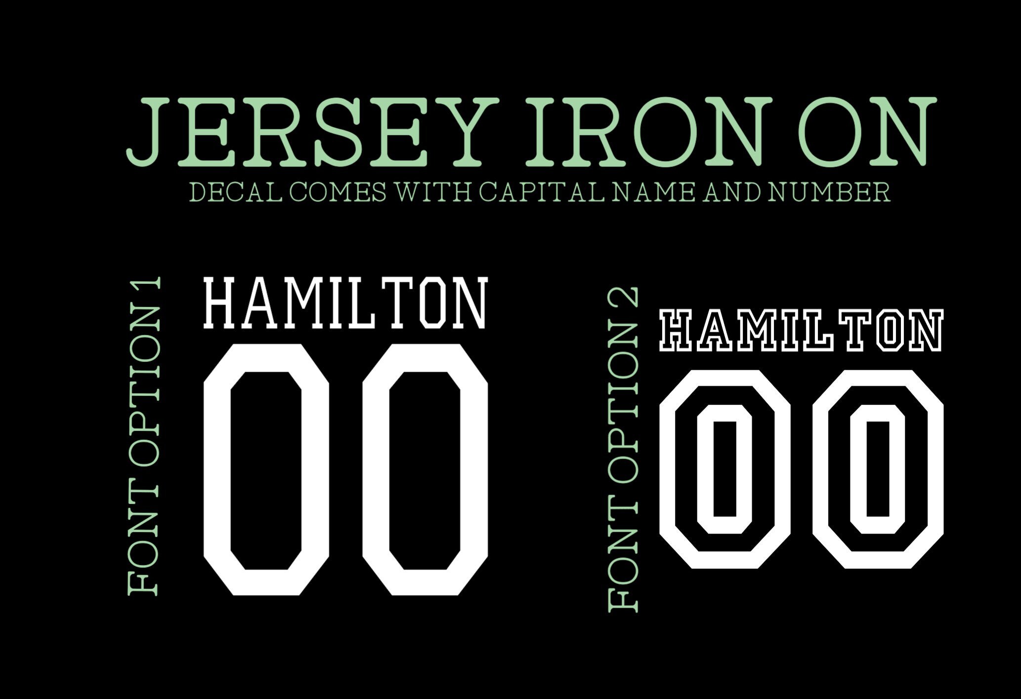 Jersey Name and Number Iron-on Decal, Sports Shirt Name and Number Heat ...