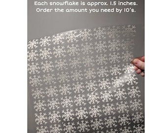 Snowflake Iron on Decal Sets, 1.5 inch Snowflakes, Glitter Snowflake Heat Transfers, Snowflake Patches Set