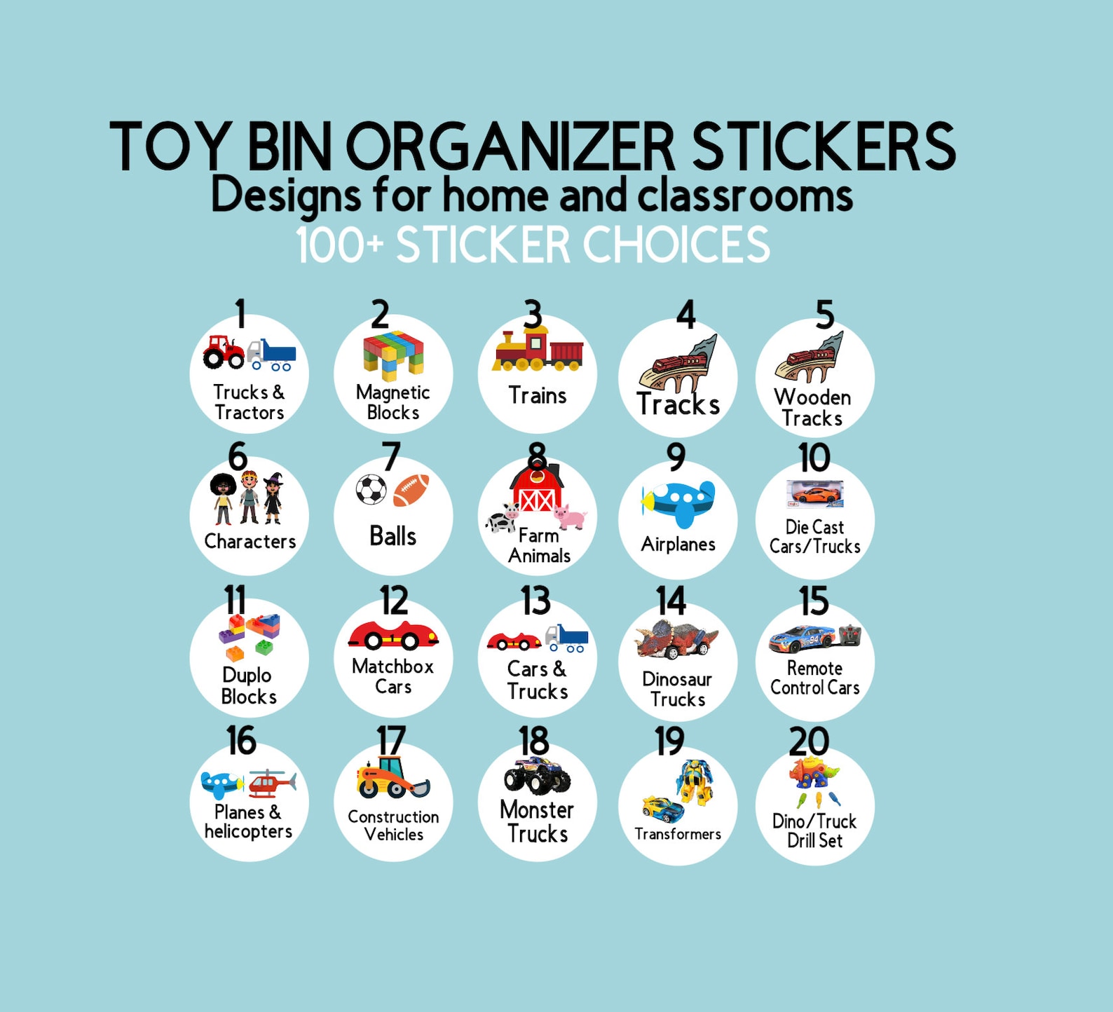 Playroom Toy Bin Stickers Classroom Organization Labels With - Etsy