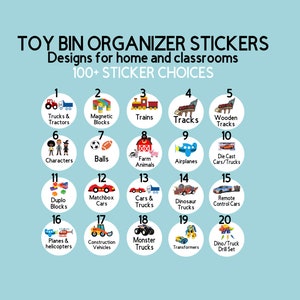 Playroom Toy Bin Stickers, Classroom Organization Labels with Pictures, Kids Toy Area Stickers, Classroom Bin Stickers, Toy Picture Labels