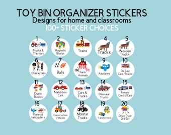 Playroom Toy Bin Stickers, Classroom Organization Labels with Pictures, Kids Toy Area Stickers, Classroom Bin Stickers, Toy Picture Labels