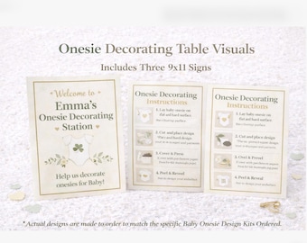 Onesie Station Table Visuals- Matching Designs to Onesie Themes Orders