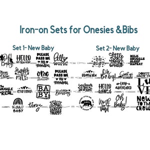 Onesie Station Iron-on Decals, Baby Heat Transfer Patches, Baby Shower Onesie Activity, Bib Decorating Baby Shower Game