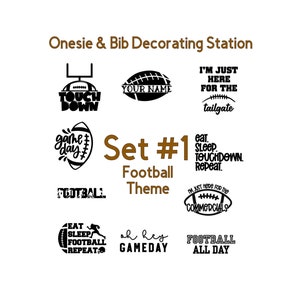 DTF Football Gang Sheet- Individual Transfer Size Options - Onesie Decorating, Sports Clothes, Hat Transfers