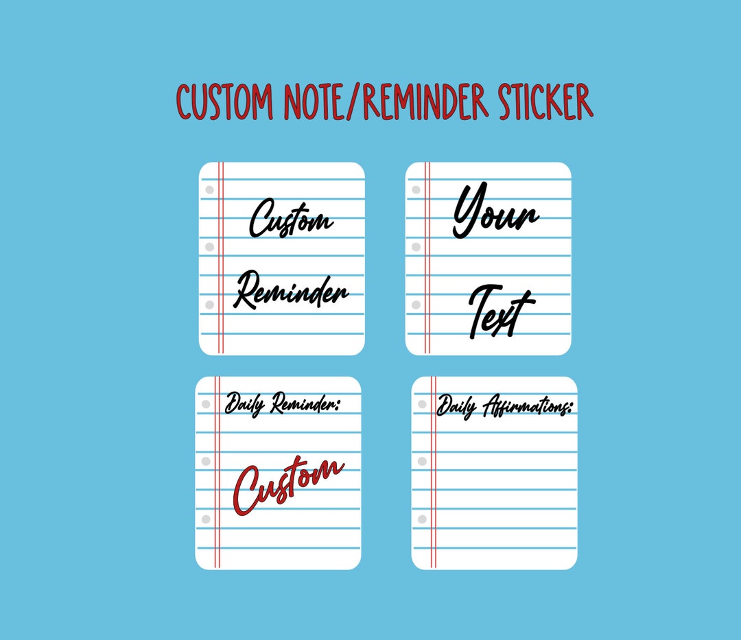 Custom Daily Reminder Sticker: Personalized Note to Self - Etsy