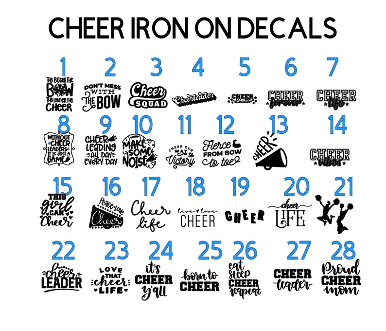 Cheerleading Ironon Decals Cheer Mom Iron on Patch Cheer Etsy