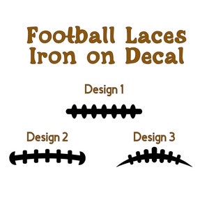 Football Laces Iron On Decal: Costume Heat Transfer